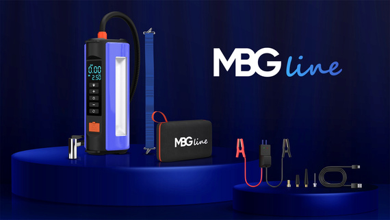 MBG Line® 840CH PRO – Multifunktions-Starthilfe mit Kompressor, Powerbank und 2x LED-Lampe – 1000A / 10400mAh / 150 PSI