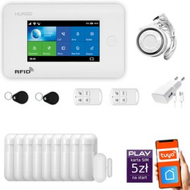 HUXGO® HXA006 - Wireless security system WiFi + GSM with 9x Motion Detector & 1x Door / window sensor | Home Alarm System SET with App TUYA