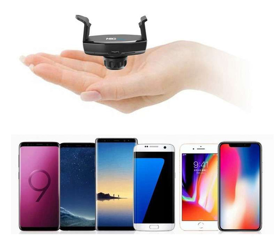 MBG line® HC33 - Supporto per auto con caricatore wireless per telefoni larghi da 55 a 88 mm