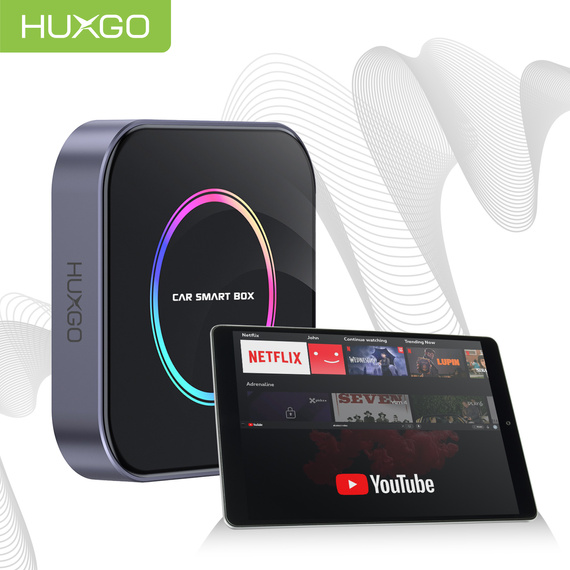 HUXGO® Adaptateur sans fil 3-en-1 CarPlay et Android Auto compatible avec les appareils Apple et Android