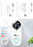 MBG line® SF W3 Bianco - Videocitofono con sensore PIR - Compatibile con l'app TUYA