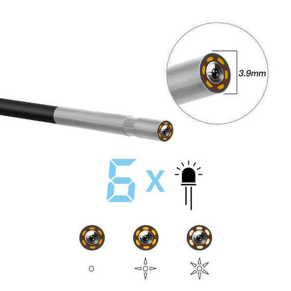 MBG line® P30 3.9mm - Telecamera di ispezione con obiettivo 1080p Full HD - Con cavo da 10 m
