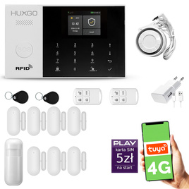 HUXGO® HXA005 - Wireless security system WiFi + GSM 4G LTE with 1x Motion Detector & 7x Door / window sensor | Home Alarm System SET with App TUYA