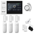 HUXGO® HXA007 - Sistema di allarme wireless WiFi + GSM con 3x Rilevatore di movimento & 3x Sensore per porte e finestre | Allarme casa senza fili Kit con app TUYA