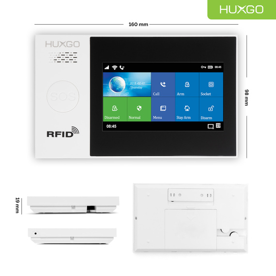 HUXGO® HXA007 - Wireless security system WiFi + GSM with 9x Motion Detector & 1x Door / window sensor | Home Alarm System SET with App TUYA