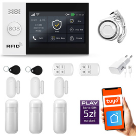 HUXGO® HXA007 - Wireless security system WiFi + GSM with 3x Motion Detector & 3x Door / window sensor | Home Alarm System SET with App TUYA