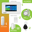 HUXGO® HXA006 - Wireless security system WiFi + GSM with 1x Motion Detector & 12x Door / window sensor | Home Alarm System SET with App TUYA