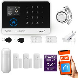 HUXGO® HXA003 - Wireless security system WiFi + GSM with 1x Motion Detector & 3x Door / window sensor | Home Alarm System SET with App TUYA