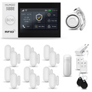 HUXGO® HXA007 - Système de sécurité sans fil Wi-Fi + GSM 4G LTE avec 1x Détecteur de Mouvement & 12x Détecteur pour porte et fenêtre |  Système d'alarme domestique avec l'application TUYA