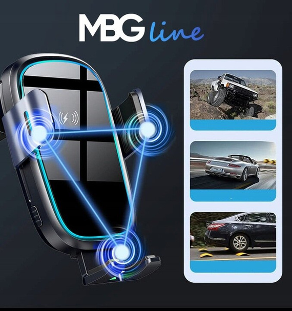 MBG line® X14 MAX - Handyhalterung fürs Auto mit kabellosem Ladegerät für Telefone von 4,7 bis 6,9 Zoll