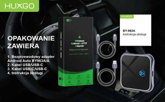 HUXGO® Wireless Adapter Adroid Car compatible with Android Smartphones BY963A/A