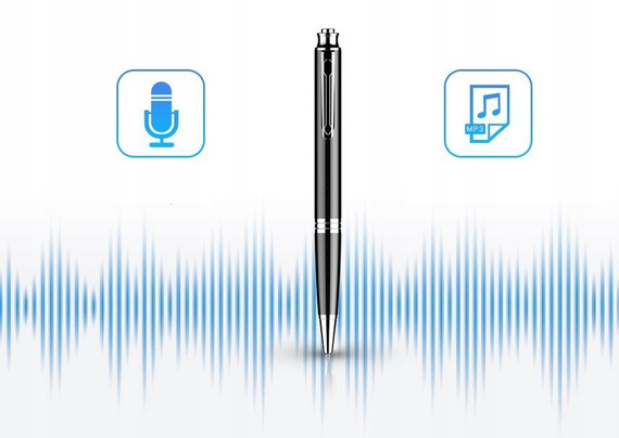 MBG line® Spy Pen Q60 - Voice recorder 8GB - Eavesdropping device192kbps with sound detection