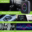 HUXGO® Adaptador inalámbrico 3-en-1 CarPlay y Android Auto compatible con dispositivos Apple y Android
