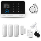 HUXGO® HXA003 - Sistema de seguridad inalámbrico WiFi + GSM 4G LTE con 3x detector de movimiento y 1x sensor para puerta / ventana | KIT de sistema de alarma para el hogar con App TUYA