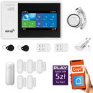 HUXGO® HXA007 - Sistema de seguridad inalámbrico WiFi + GSM con 1x detector de movimiento y 5x sensor para puerta / ventana | KIT de sistema de alarma para el hogar con App TUYA