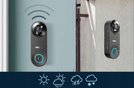 MBG line® SF W3 Nero - Videocitofono con sensore PIR - Compatibile con l'app TUYA