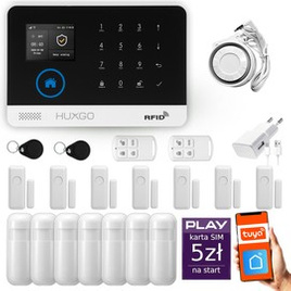 HUXGO® HXA003 - Wireless security system WiFi + GSM with 7x Motion Detector & 7x Door / window sensor | Home Alarm System SET with App TUYA