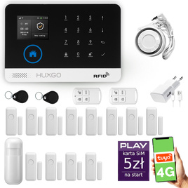 HUXGO® HXA003 - Wireless security system WiFi + GSM 4G LTE with 1x Motion Detector & 12x Door / window sensor | Home Alarm System SET with App TUYA