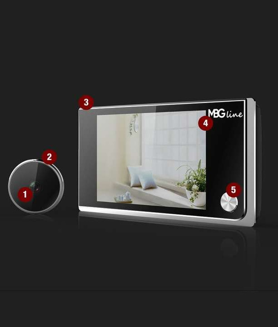 MBG line® SF520A - Spioncino elettronico con display LCD da 3,5 pollici - Grandangolo 120°